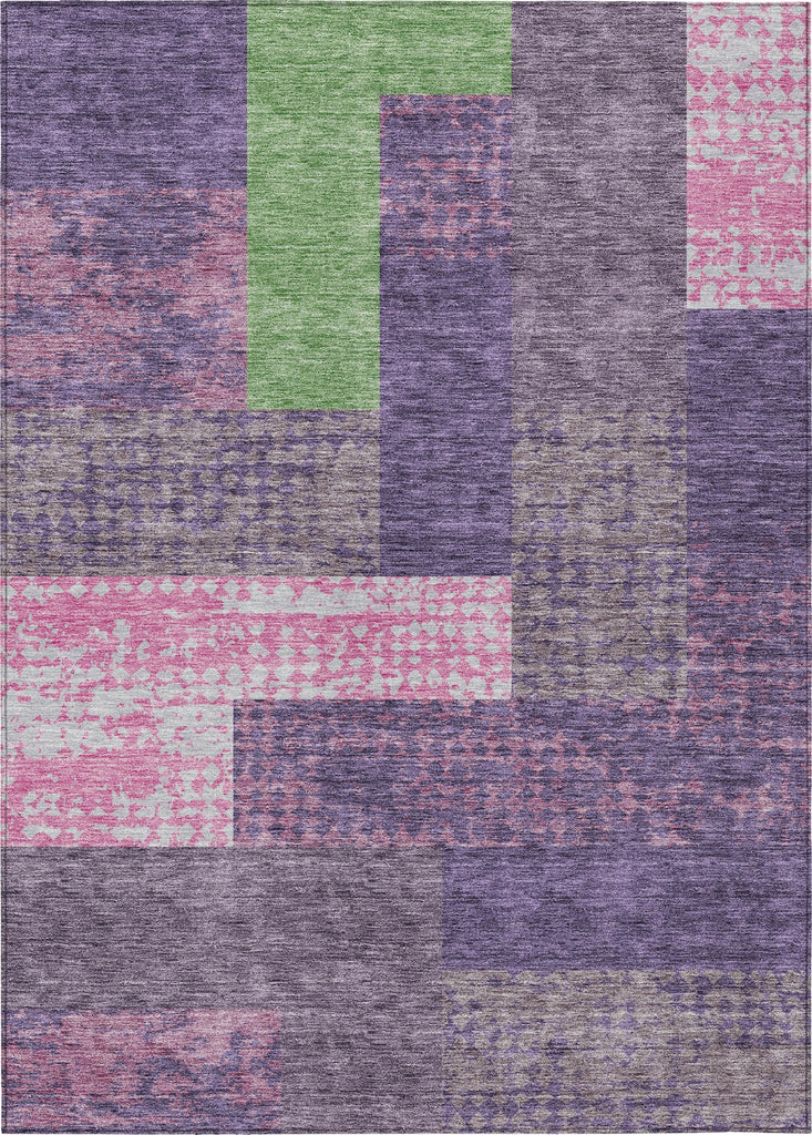 Piper Looms Chantille Rectangles ACN941 Purple Machine Washable Area Rug main image