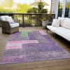 Piper Looms Chantille Rectangles ACN941 Purple Machine Washable Area Rug Outdoor Lifestyle Image Feature