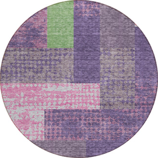 Piper Looms Chantille Rectangles ACN941 Purple Machine Washable Area Rug Round Main Image