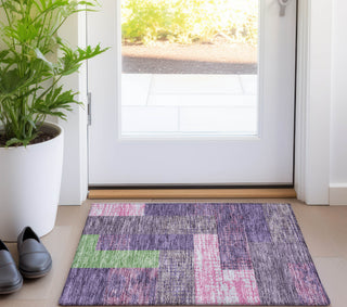 Piper Looms Chantille Rectangles ACN941 Purple Machine Washable Area Rug Scatter Lifestyle Image Feature