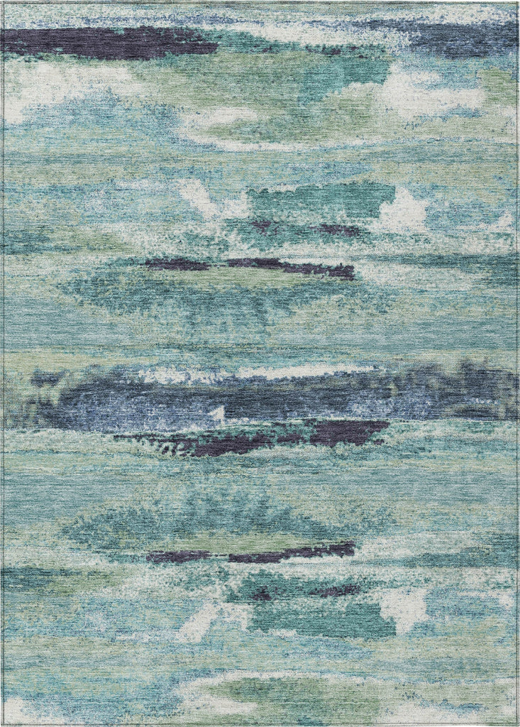 Piper Looms Chantille Abstract ACN942 Aloe Machine Washable Area Rug main image