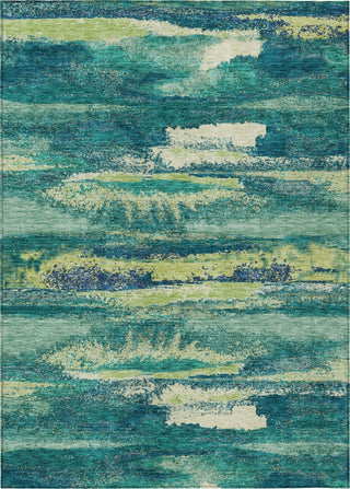 Piper Looms Chantille Abstract ACN942 Emerald Machine Washable Area Rug main image