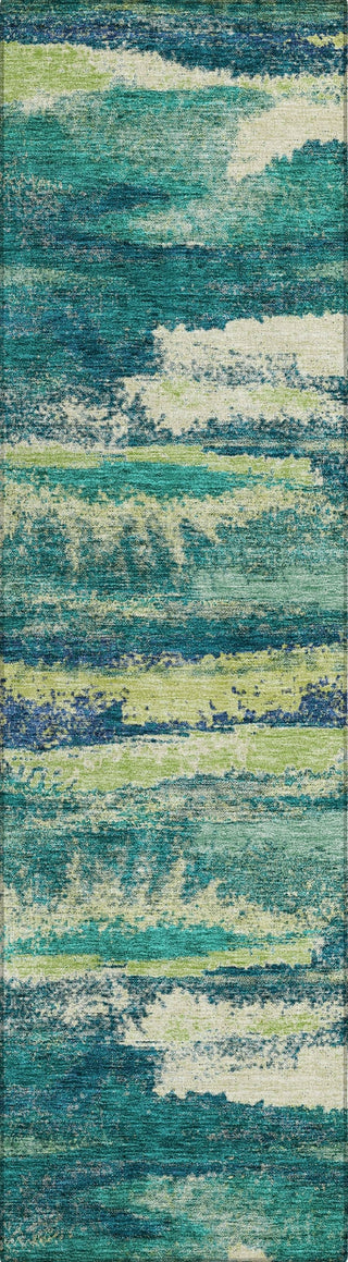 Piper Looms Chantille Abstract ACN942 Emerald Machine Washable Area Rug Runner Main Image