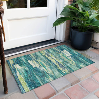 Piper Looms Chantille Abstract ACN942 Emerald Machine Washable Area Rug Scatter Outdoor Lifestyle Image Feature