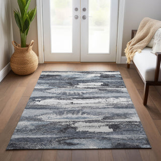 Piper Looms Chantille Abstract ACN942 Gray Machine Washable Area Rug Lifestyle Image Feature