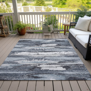 Piper Looms Chantille Abstract ACN942 Gray Machine Washable Area Rug Outdoor Lifestyle Image Feature