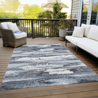 Piper Looms Chantille Abstract ACN942 Gray Machine Washable Area Rug Outdoor Lifestyle Image Feature