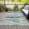 Piper Looms Chantille Abstract ACN942 Mint Machine Washable Area Rug Outdoor Lifestyle Image Feature