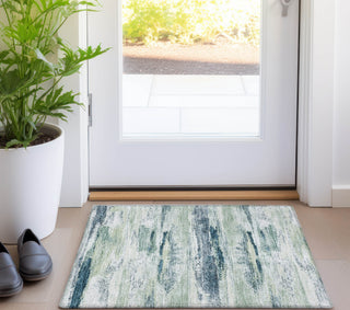 Piper Looms Chantille Abstract ACN942 Mint Machine Washable Area Rug Scatter Lifestyle Image Feature