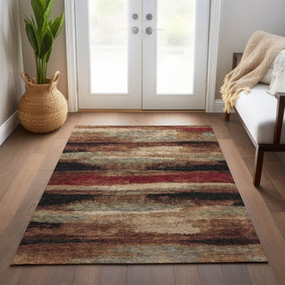 Piper Looms Chantille Abstract ACN942 Mocha Machine Washable Area Rug Lifestyle Image Feature