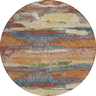 Piper Looms Chantille Abstract ACN942 Paprika Machine Washable Area Rug Round Main Image
