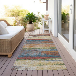 Piper Looms Chantille Abstract ACN942 Paprika Machine Washable Area Rug Runner Outdoor Lifestyle Image Feature