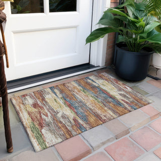 Piper Looms Chantille Abstract ACN942 Paprika Machine Washable Area Rug Scatter Outdoor Lifestyle Image Feature