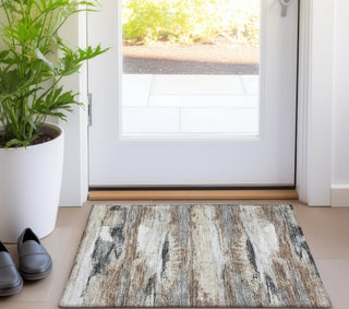 Piper Looms Chantille Abstract ACN942 Taupe Machine Washable Area Rug Scatter Lifestyle Image Feature