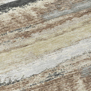 Piper Looms Chantille Abstract ACN942 Taupe Machine Washable Area Rug Swatch Image