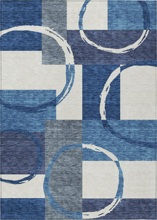 Piper Looms Chantille Geometric ACN943 Blue Machine Washable Area Rug main image