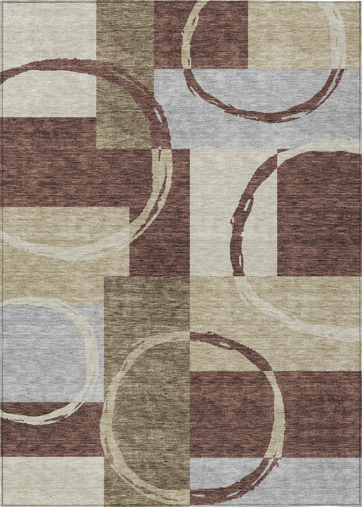 Piper Looms Chantille Geometric ACN943 Brown Machine Washable Area Rug main image
