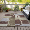 Piper Looms Chantille Geometric ACN943 Brown Machine Washable Area Rug Outdoor Lifestyle Image Feature
