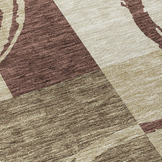 Piper Looms Chantille Geometric ACN943 Brown Machine Washable Area Rug Swatch Image