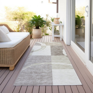 Piper Looms Chantille Geometric ACN943 Ivory Machine Washable Area Rug Runner Outdoor Lifestyle Image Feature