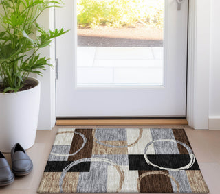 Piper Looms Chantille Geometric ACN943 Pewter Machine Washable Area Rug Scatter Lifestyle Image Feature