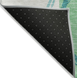 Piper Looms Chantille Geometric ACN943 Teal Machine Washable Area Rug Backing Image