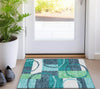 Piper Looms Chantille Geometric ACN943 Teal Machine Washable Area Rug Scatter Lifestyle Image Feature