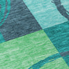 Piper Looms Chantille Geometric ACN943 Teal Machine Washable Area Rug Swatch Image