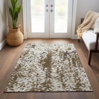 Piper Looms Chantille Abstract ACN944 Brown Machine Washable Area Rug Lifestyle Image Feature