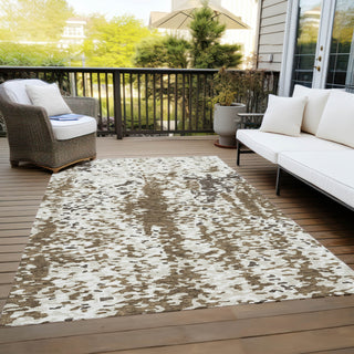 Piper Looms Chantille Abstract ACN944 Brown Machine Washable Area Rug Outdoor Lifestyle Image Feature