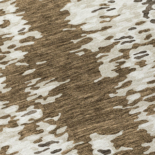 Piper Looms Chantille Abstract ACN944 Brown Machine Washable Area Rug Swatch Image