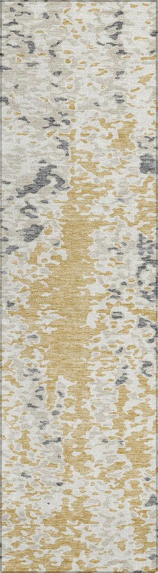 Piper Looms Chantille Abstract ACN944 Gold Machine Washable Area Rug Runner Main Image