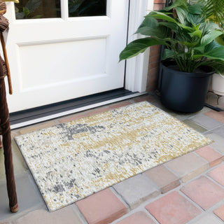 Piper Looms Chantille Abstract ACN944 Gold Machine Washable Area Rug Scatter Outdoor Lifestyle Image Feature