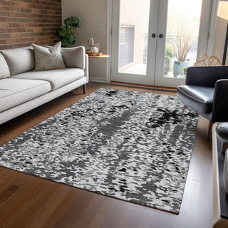 Piper Looms Chantille Abstract ACN944 Gray Machine Washable Area Rug Lifestyle Image Feature