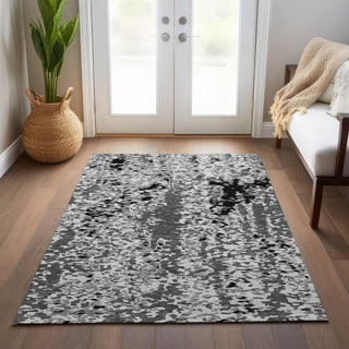 Piper Looms Chantille Abstract ACN944 Gray Machine Washable Area Rug Lifestyle Image Feature