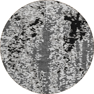 Piper Looms Chantille Abstract ACN944 Gray Machine Washable Area Rug Round Main Image
