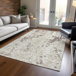 Piper Looms Chantille Abstract ACN944 Ivory Machine Washable Area Rug Lifestyle Image Feature