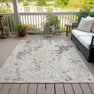 Piper Looms Chantille Abstract ACN944 Ivory Machine Washable Area Rug Outdoor Lifestyle Image Feature