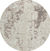 Piper Looms Chantille Abstract ACN944 Ivory Machine Washable Area Rug Round Main Image