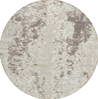 Piper Looms Chantille Abstract ACN944 Ivory Machine Washable Area Rug Round Main Image