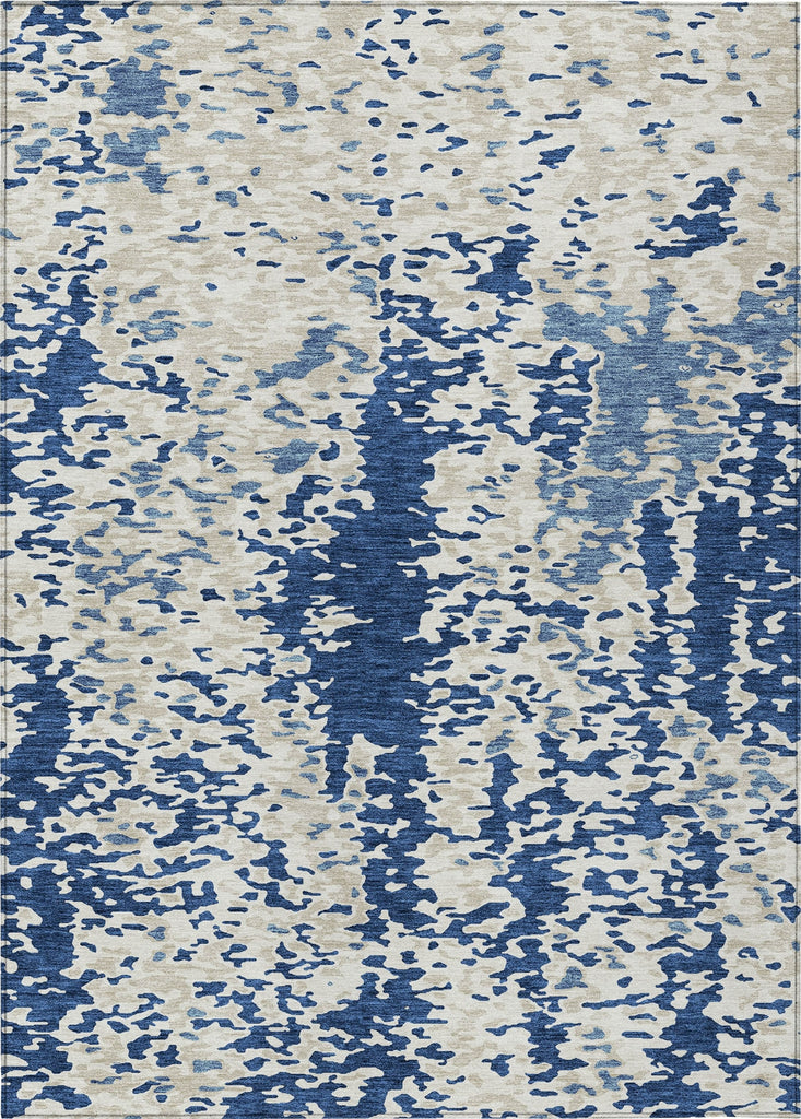 Piper Looms Chantille Abstract ACN944 Navy Machine Washable Area Rug main image