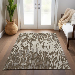 Piper Looms Chantille Abstract ACN945 Brown Machine Washable Area Rug Lifestyle Image Feature