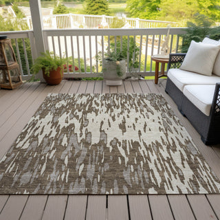 Piper Looms Chantille Abstract ACN945 Brown Machine Washable Area Rug Outdoor Lifestyle Image Feature