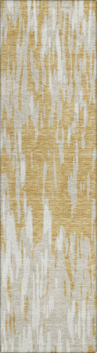 Piper Looms Chantille Abstract ACN945 Gold Machine Washable Area Rug Runner Main Image