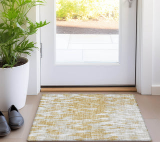 Piper Looms Chantille Abstract ACN945 Gold Machine Washable Area Rug Scatter Lifestyle Image Feature