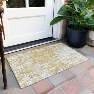 Piper Looms Chantille Abstract ACN945 Gold Machine Washable Area Rug Scatter Outdoor Lifestyle Image Feature