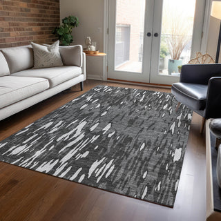 Piper Looms Chantille Abstract ACN945 Gray Machine Washable Area Rug Lifestyle Image Feature
