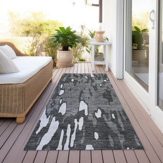 Piper Looms Chantille Abstract ACN945 Gray Machine Washable Area Rug Runner Outdoor Lifestyle Image Feature