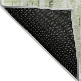 Piper Looms Chantille Abstract ACN945 Green Machine Washable Area Rug Backing Image