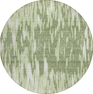 Piper Looms Chantille Abstract ACN945 Green Machine Washable Area Rug Round Main Image